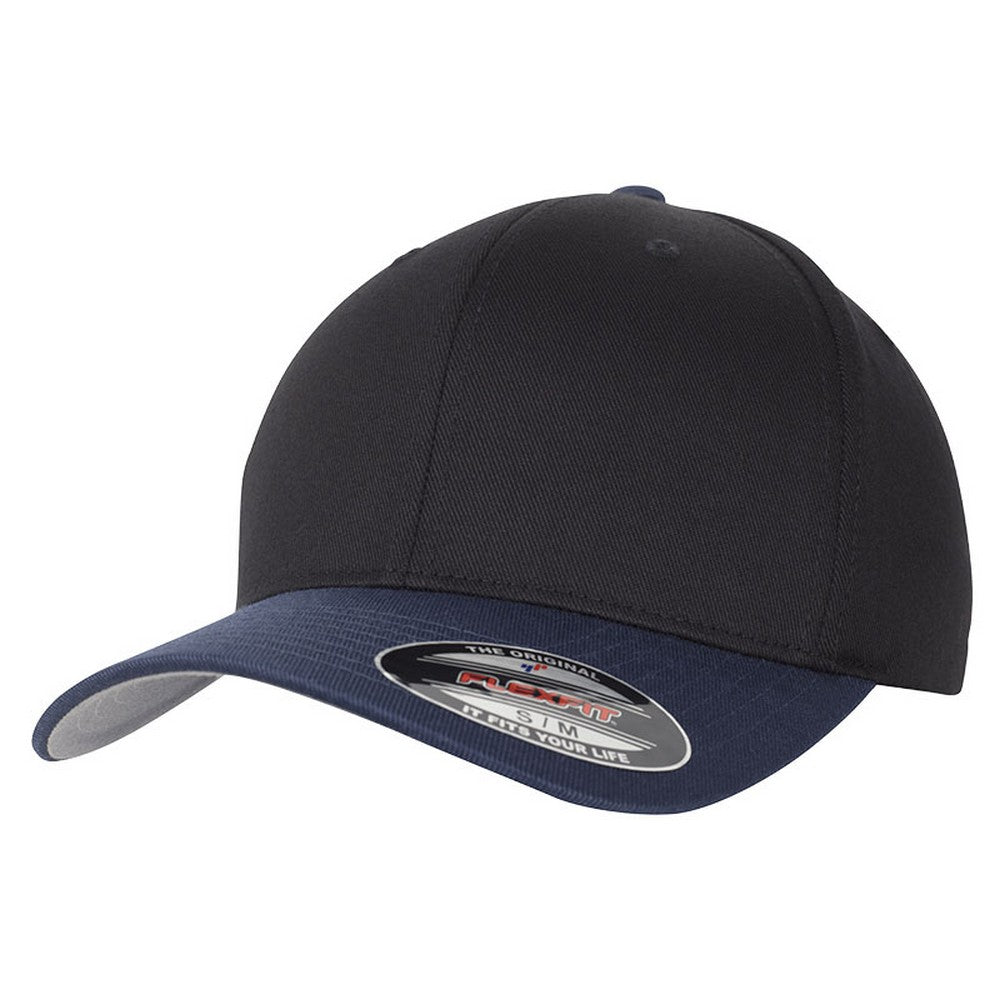 Black-Navy - Front - Flexfit Unisex Adult Two Tone Cap