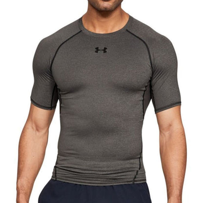Carbon Heather - Back - Under Armour Mens HeatGear Compression Shirt