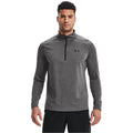 Carbon Heather-Black - Close up - Under Armour Mens 2.0 Half Zip Technical Top
