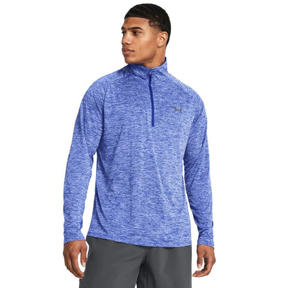 Royal Blue - Side - Under Armour Mens 2.0 Half Zip Technical Top