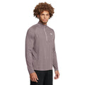 Grey - Front - Under Armour Mens 2.0 Half Zip Technical Top