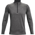 Carbon Heather-Black - Front - Under Armour Mens Tech Half Zip Top