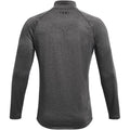 Carbon Heather-Black - Back - Under Armour Mens Tech Half Zip Top