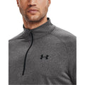 Carbon Heather-Black - Side - Under Armour Mens Tech Half Zip Top