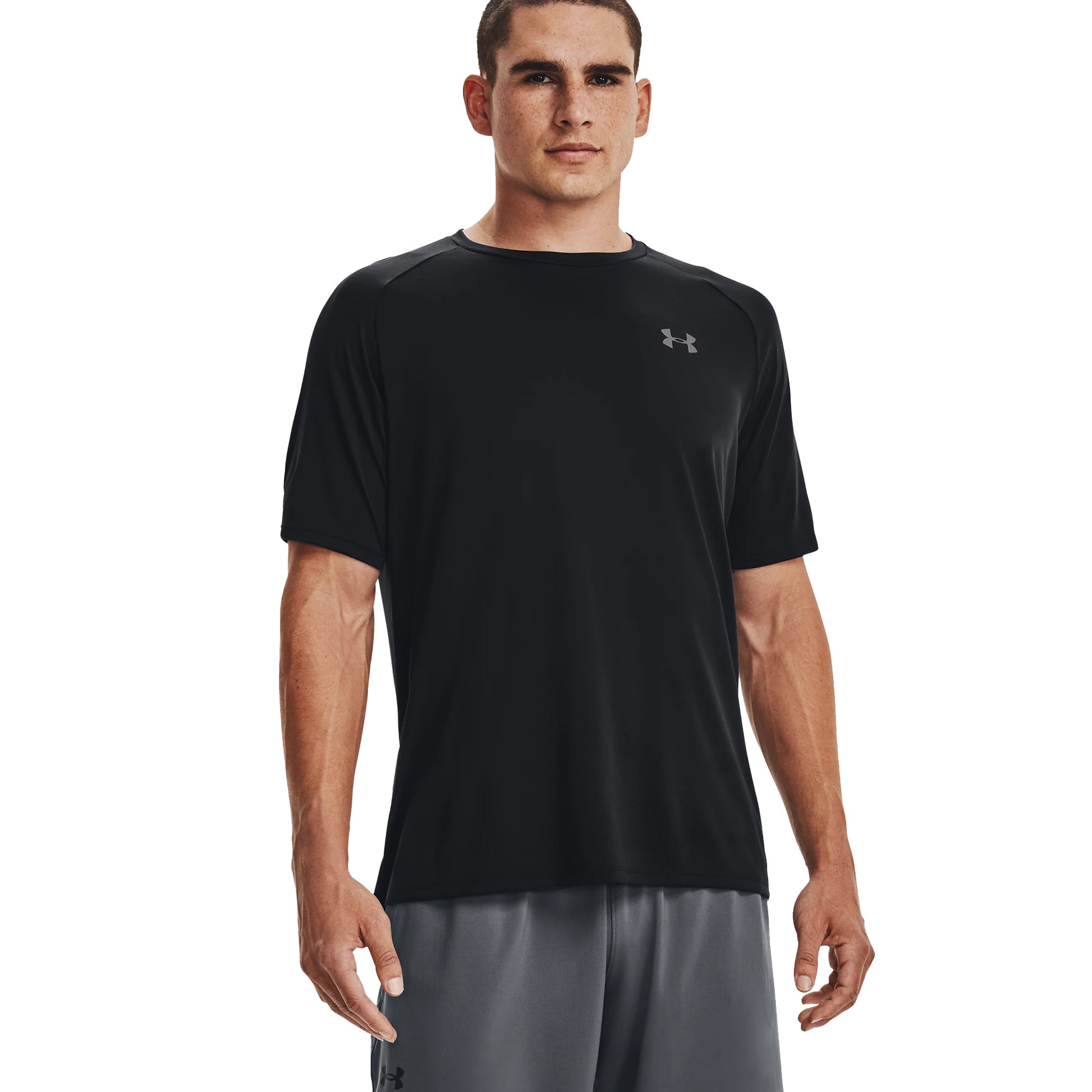 Black-Light Graphite - Side - Under Armour Mens Tech T-Shirt