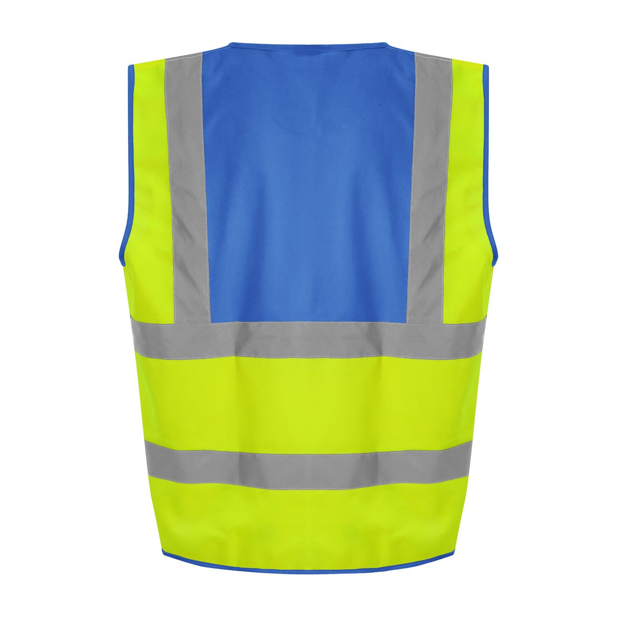 Hi Vis Yellow-Royal Blue - Back - PRO RTX Unisex Adult Sleeveless Hi-Vis Vest