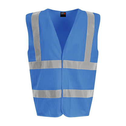 Royal Blue - Front - PRO RTX Unisex Adult Sleeveless Hi-Vis Vest