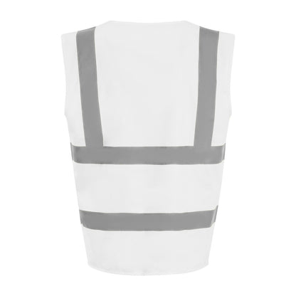 White - Back - PRO RTX Unisex Adult Sleeveless Hi-Vis Vest