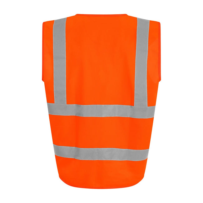 Hi Vis Orange - Back - PRO RTX Unisex Adult Sleeveless Hi-Vis Vest