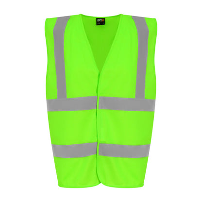 Lime Green - Front - PRO RTX Unisex Adult Sleeveless Hi-Vis Vest
