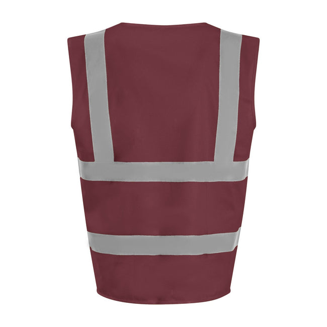 Maroon - Back - PRO RTX Unisex Adult Sleeveless Hi-Vis Vest