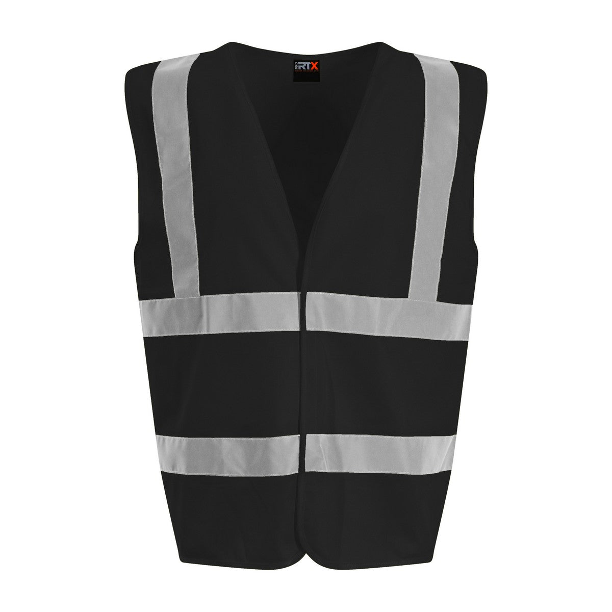 Black - Front - PRO RTX Unisex Adult Sleeveless Hi-Vis Vest