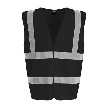 Black - Front - PRO RTX Unisex Adult Sleeveless Hi-Vis Vest