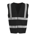 Black - Front - PRO RTX Unisex Adult Sleeveless Hi-Vis Vest