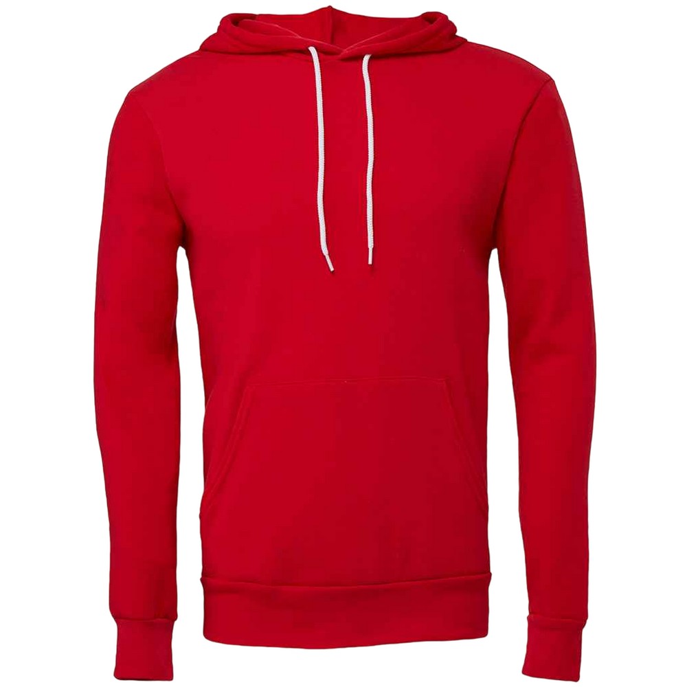 Red - Front - Bella + Canvas Unisex Adult Polycotton Pullover Hoodie