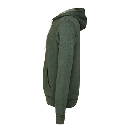 Forest Green Heather - Side - Bella + Canvas Unisex Adult Polycotton Pullover Hoodie