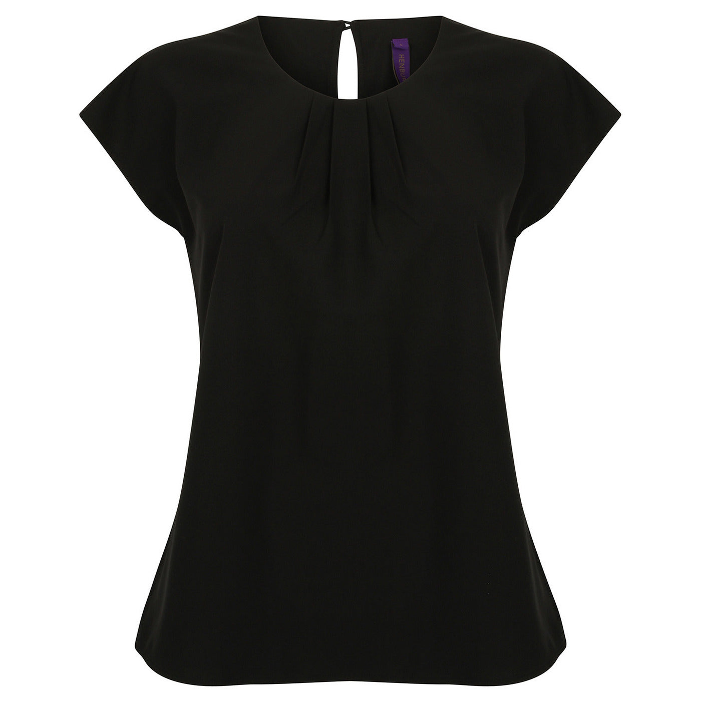 Black - Front - Henbury Womens-Ladies Pleated Blouse