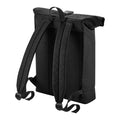 Black - Back - Bagbase Rolled Top Recycled Backpack