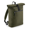 Military Green - Front - Bagbase Rolled Top Recycled Backpack