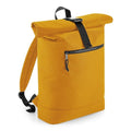 Mustard Yellow - Front - Bagbase Rolled Top Recycled Backpack