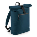 Petrol Blue - Front - Bagbase Rolled Top Recycled Backpack