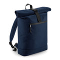 Navy - Front - Bagbase Rolled Top Recycled Backpack