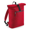 Red - Front - Bagbase Rolled Top Recycled Backpack
