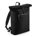 Black - Front - Bagbase Rolled Top Recycled Backpack