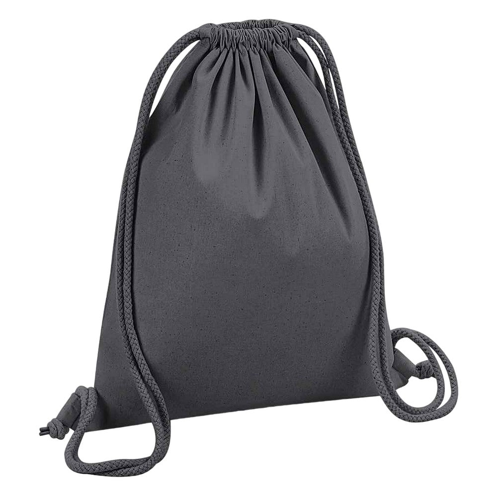 Graphite Grey - Front - Westford Mill Cotton Drawstring Bag