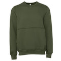 Military Green - Front - Bella + Canvas Unisex Adult Raw Seam Pullover