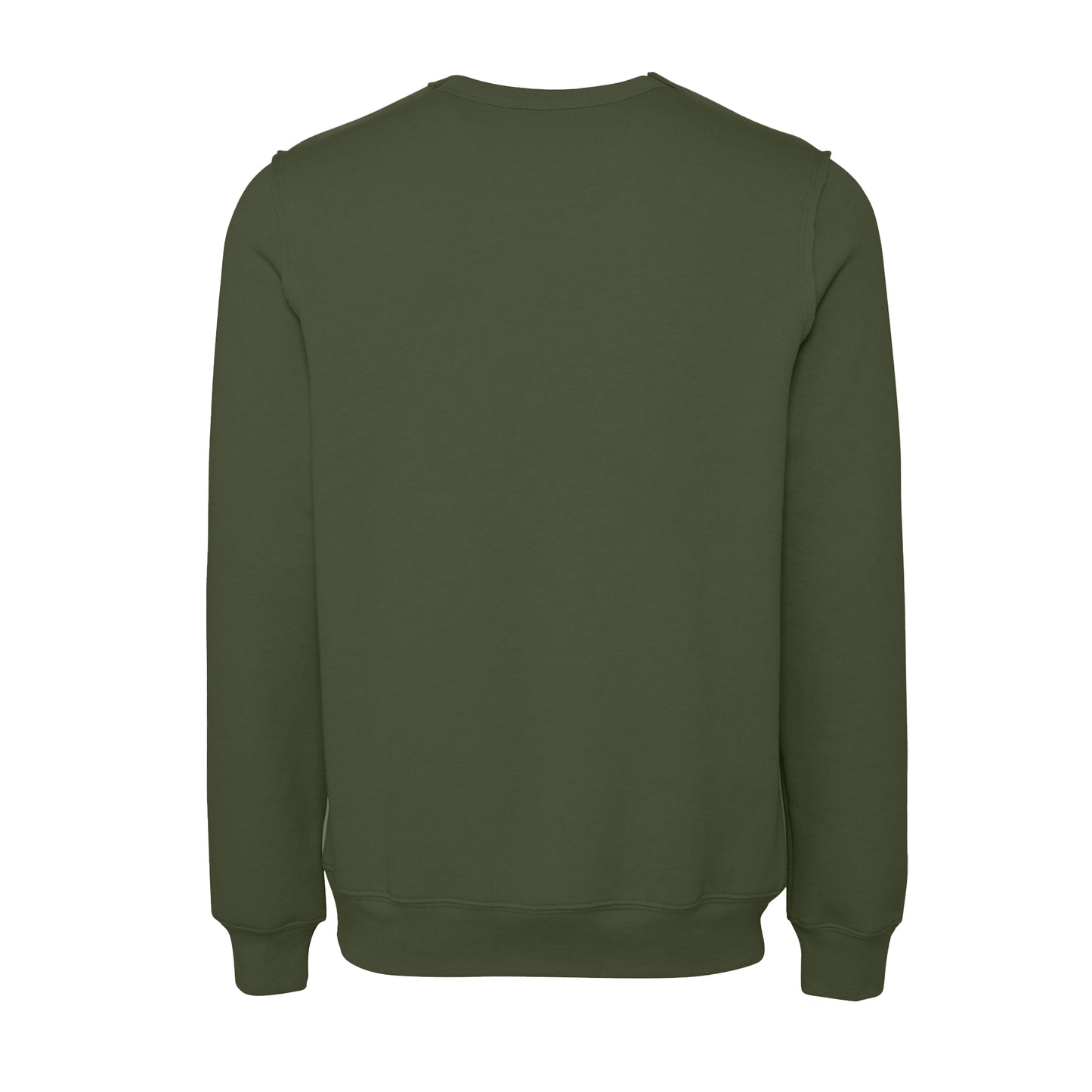 Military Green - Back - Bella + Canvas Unisex Adult Raw Seam Pullover