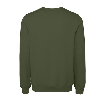 Military Green - Back - Bella + Canvas Unisex Adult Raw Seam Pullover