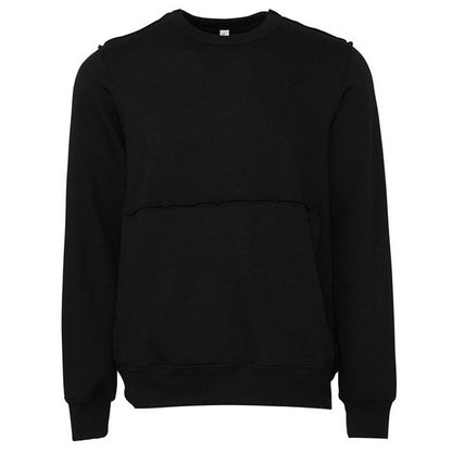 Black - Front - Bella + Canvas Unisex Adult Raw Seam Pullover