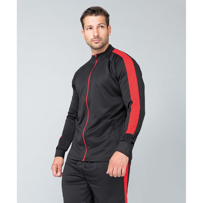 Black-Red - Back - Finden & Hales Womens-Ladies Track Top