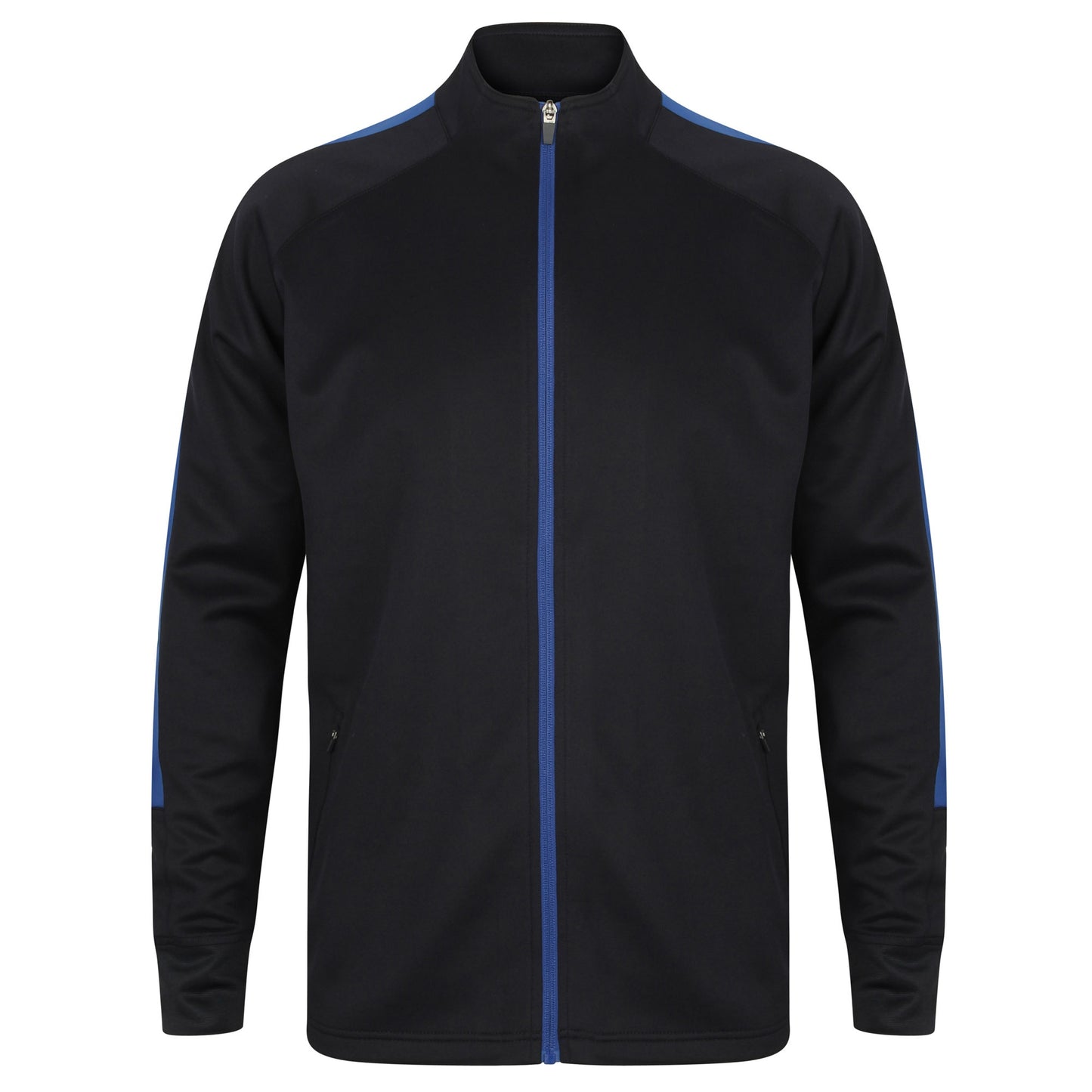 Navy-Royal Blue - Front - Finden & Hales Womens-Ladies Track Top