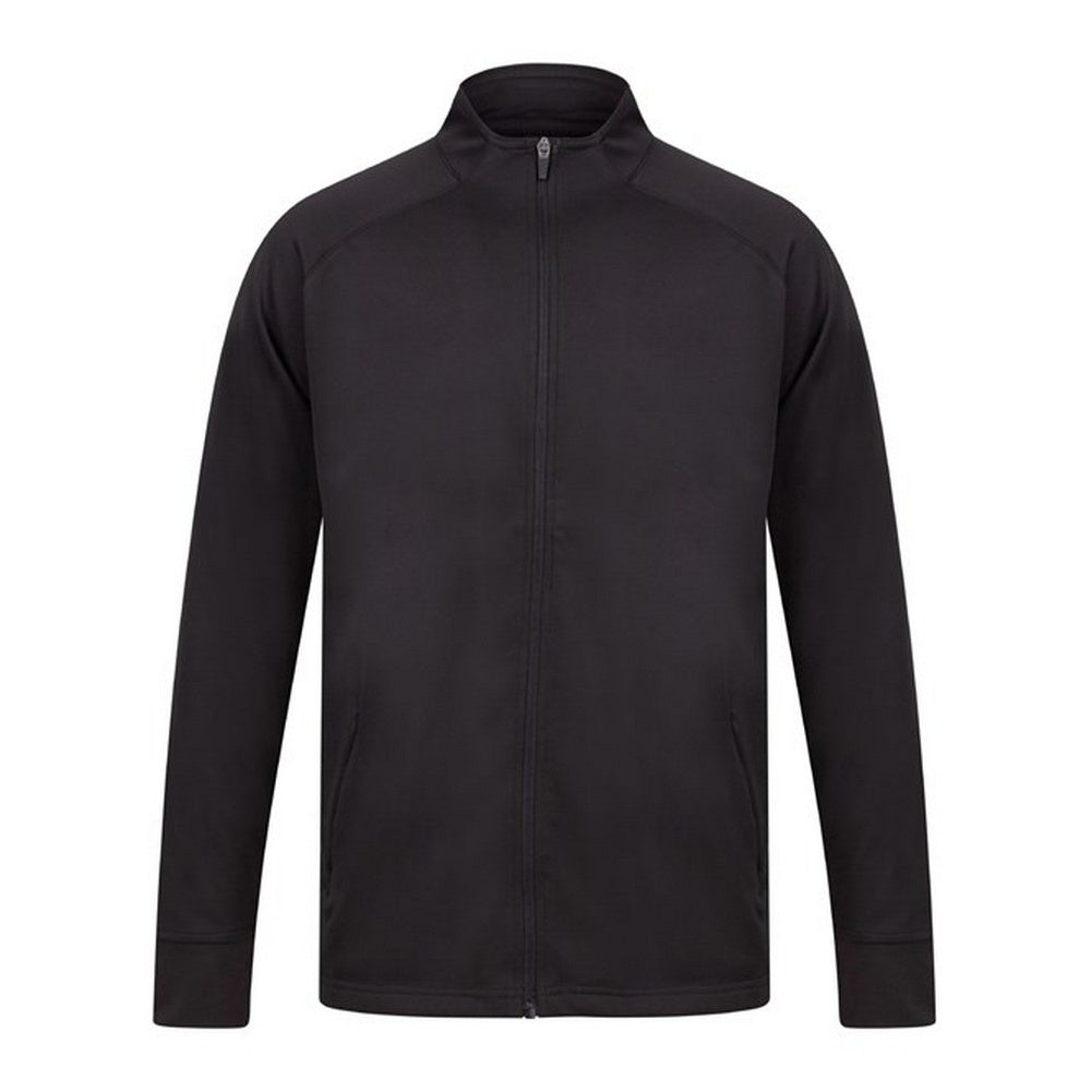 Black - Front - Finden & Hales Womens-Ladies Track Top