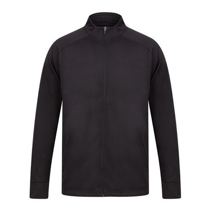 Black - Front - Finden & Hales Womens-Ladies Track Top