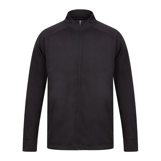 Black - Front - Finden & Hales Womens-Ladies Track Top