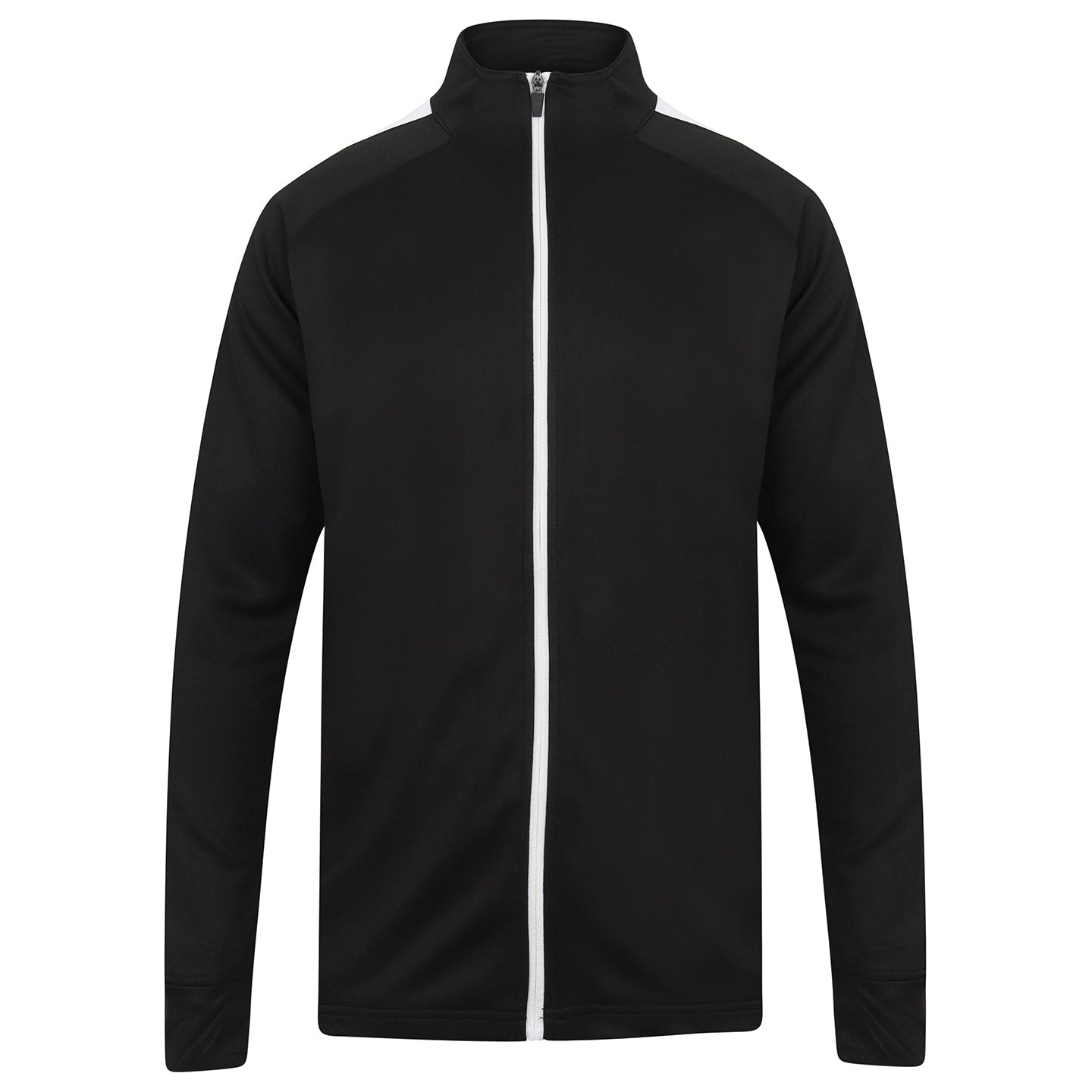 Black-White - Front - Finden & Hales Womens-Ladies Track Top