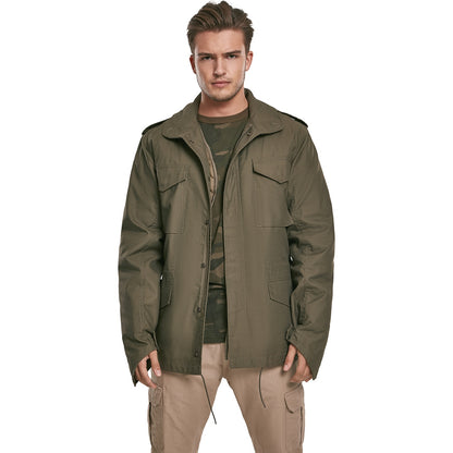 Olive - Back - Build Your Brand Mens M65 Jacket