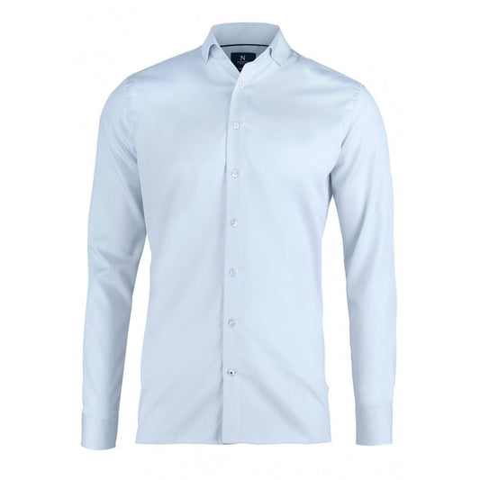 Light Blue - Front - Nimbus Mens Portland Slim Shirt