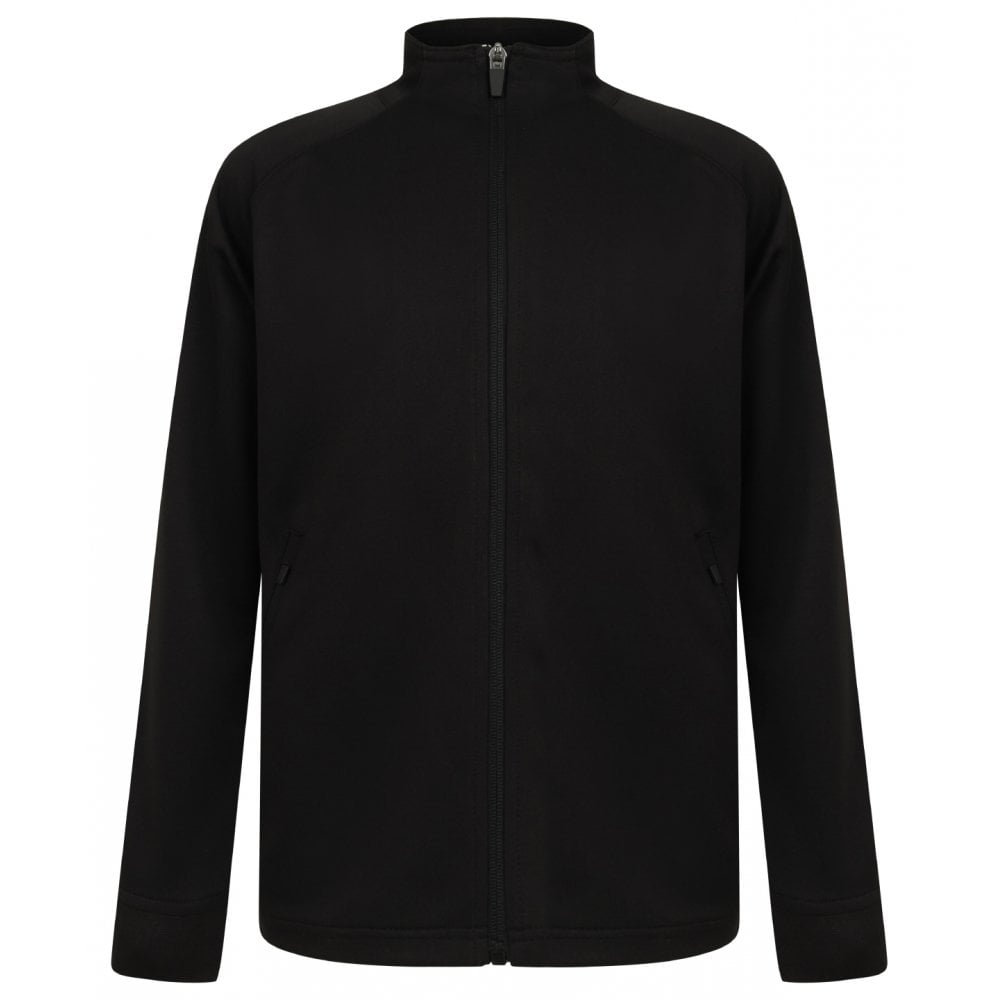 Black - Front - Finden & Hales Childrens-Kids Track Top