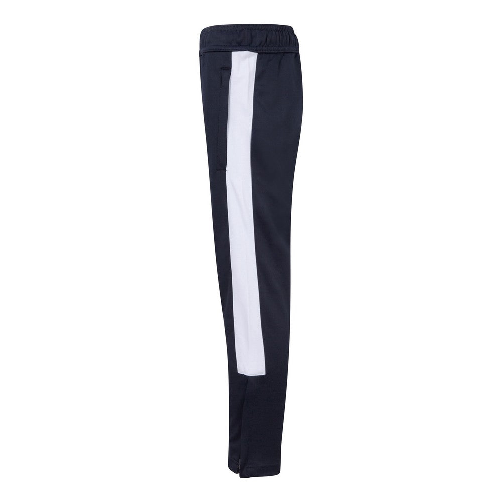 Navy-White - Side - Finden & Hales Childrens-Kids Tracksuit Bottoms