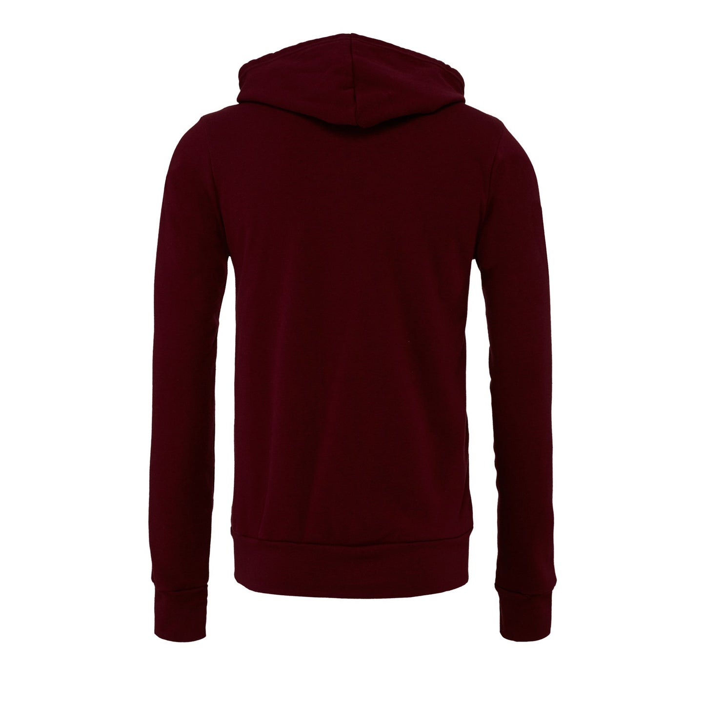 Maroon - Back - Bella + Canvas Unisex Adult Fleece Full Zip Hoodie