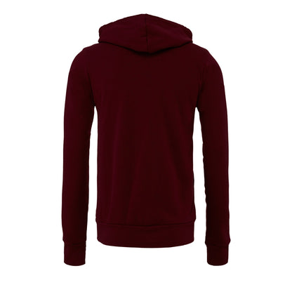 Maroon - Back - Bella + Canvas Unisex Adult Fleece Full Zip Hoodie
