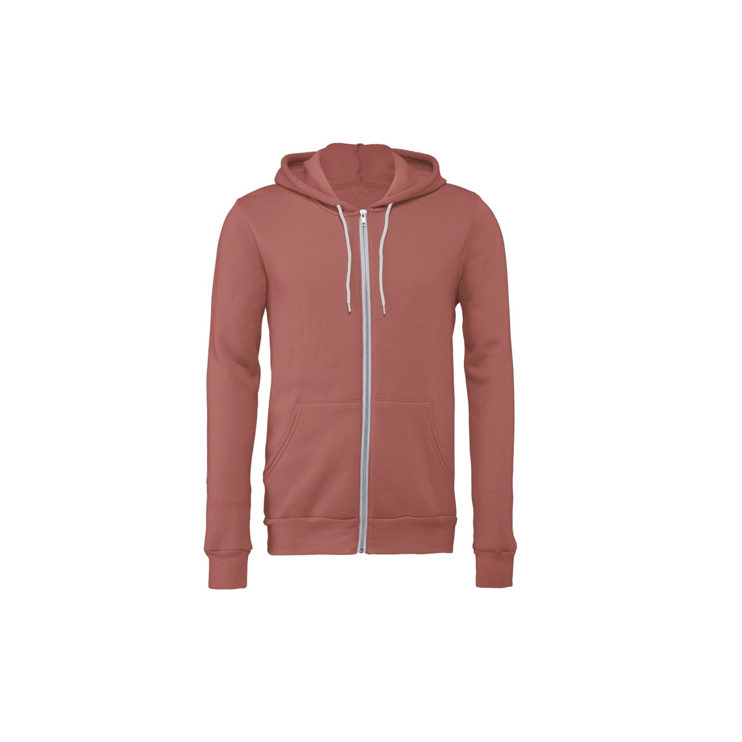 Mauve - Front - Bella + Canvas Unisex Adult Fleece Full Zip Hoodie