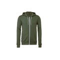 Military Green - Front - Bella + Canvas Unisex Adult Fleece Full Zip Hoodie