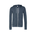 Navy Heather - Front - Bella + Canvas Unisex Adult Fleece Full Zip Hoodie