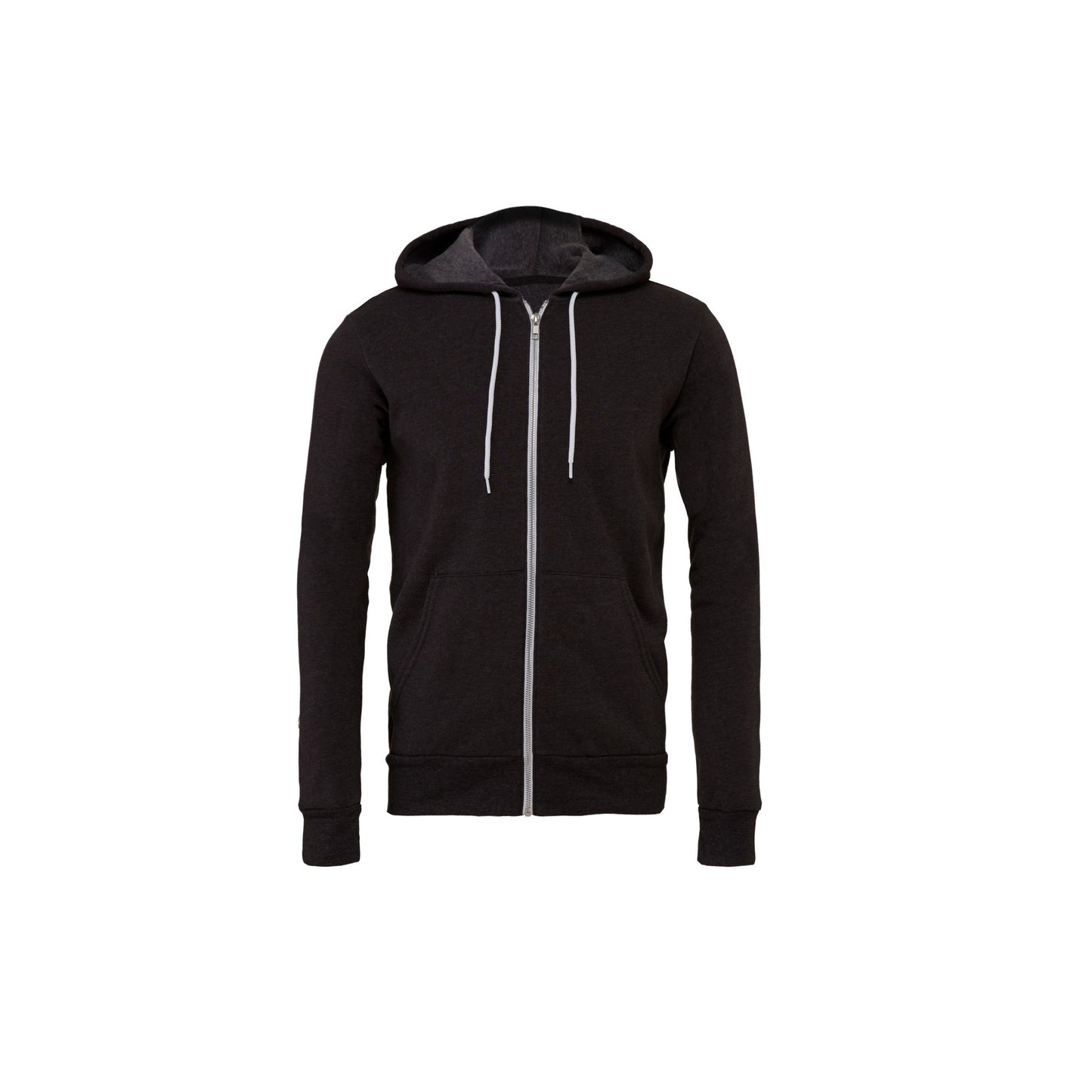 Dark Grey Heather - Front - Bella + Canvas Unisex Adult Fleece Full Zip Hoodie