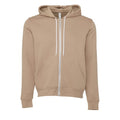 Tan - Front - Bella + Canvas Unisex Adult Fleece Full Zip Hoodie